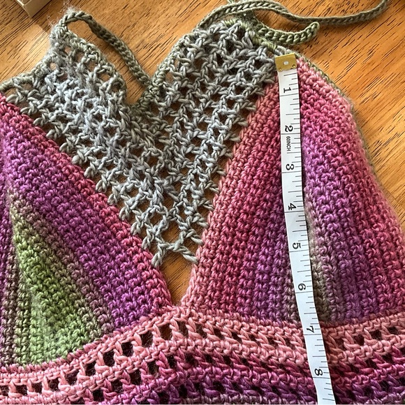 For @floridagurl337 Hand Crafted Halter Large Boho Hippie Crop Top Bikini Tank - Picture 8 of 8